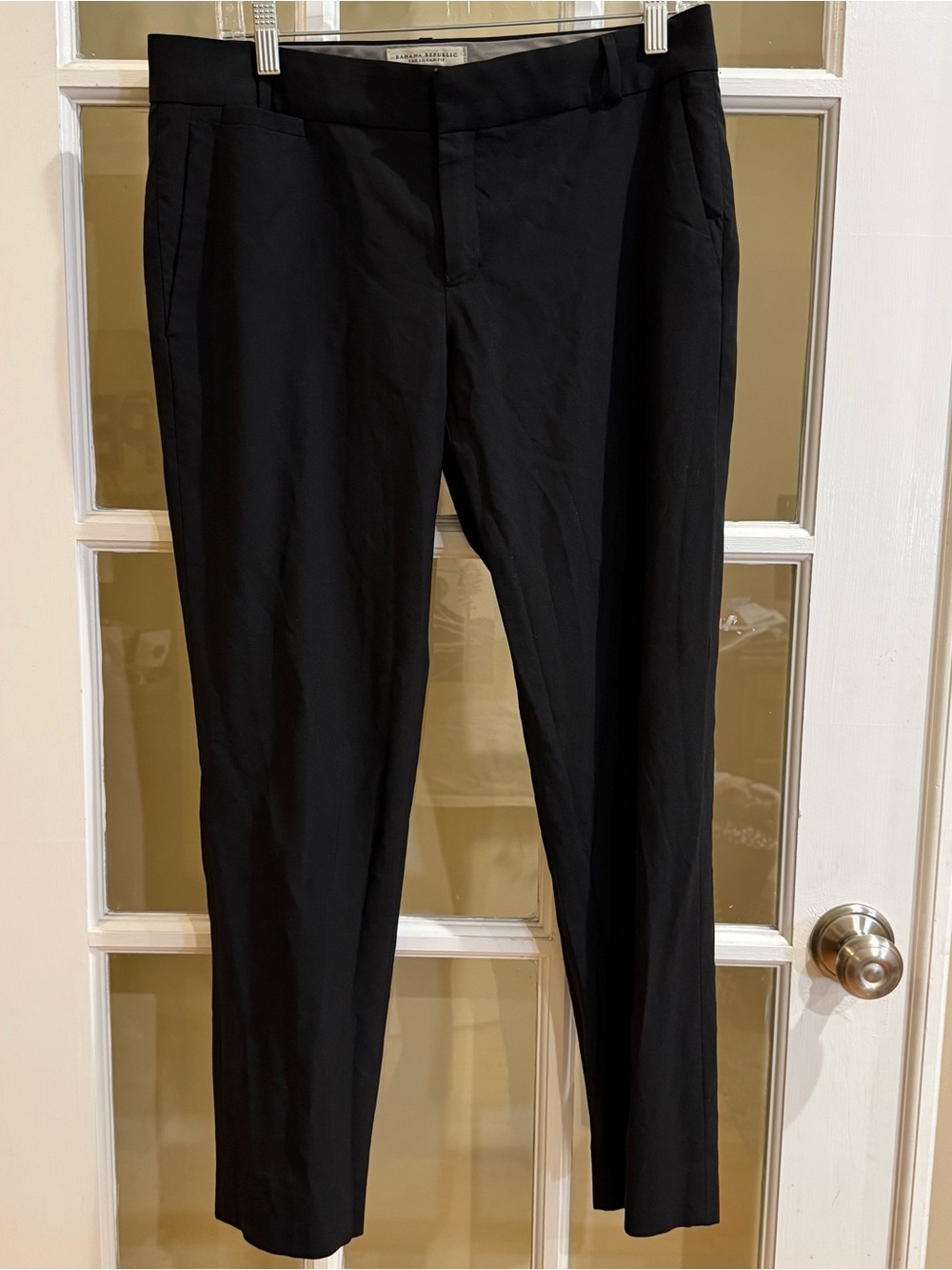 Banana Republic Logan Fit Wool Trousers Black Size 6 Fully Lined